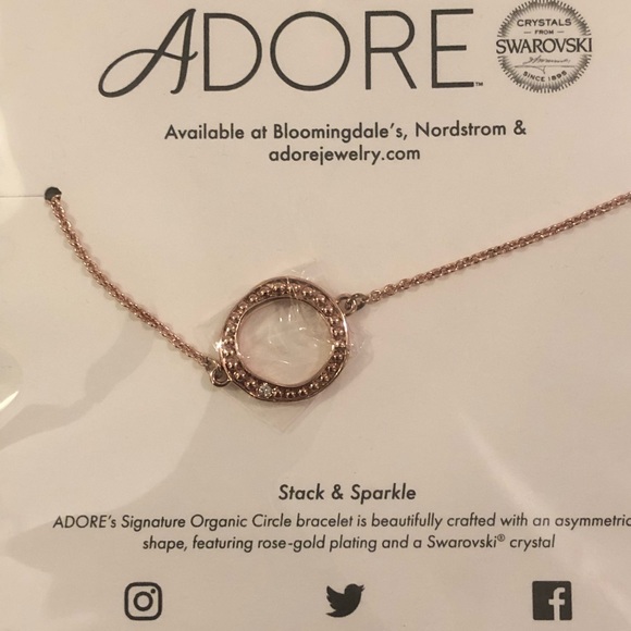 ADORE Rose Gold plated Bracelet with 1 Swarovski - Picture 2 of 5